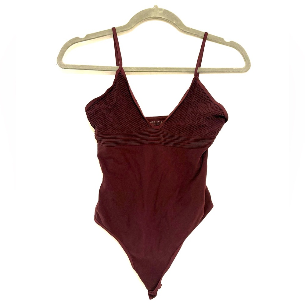 Free People Intimately Deep Maroon/ Burgundy Bodysuit